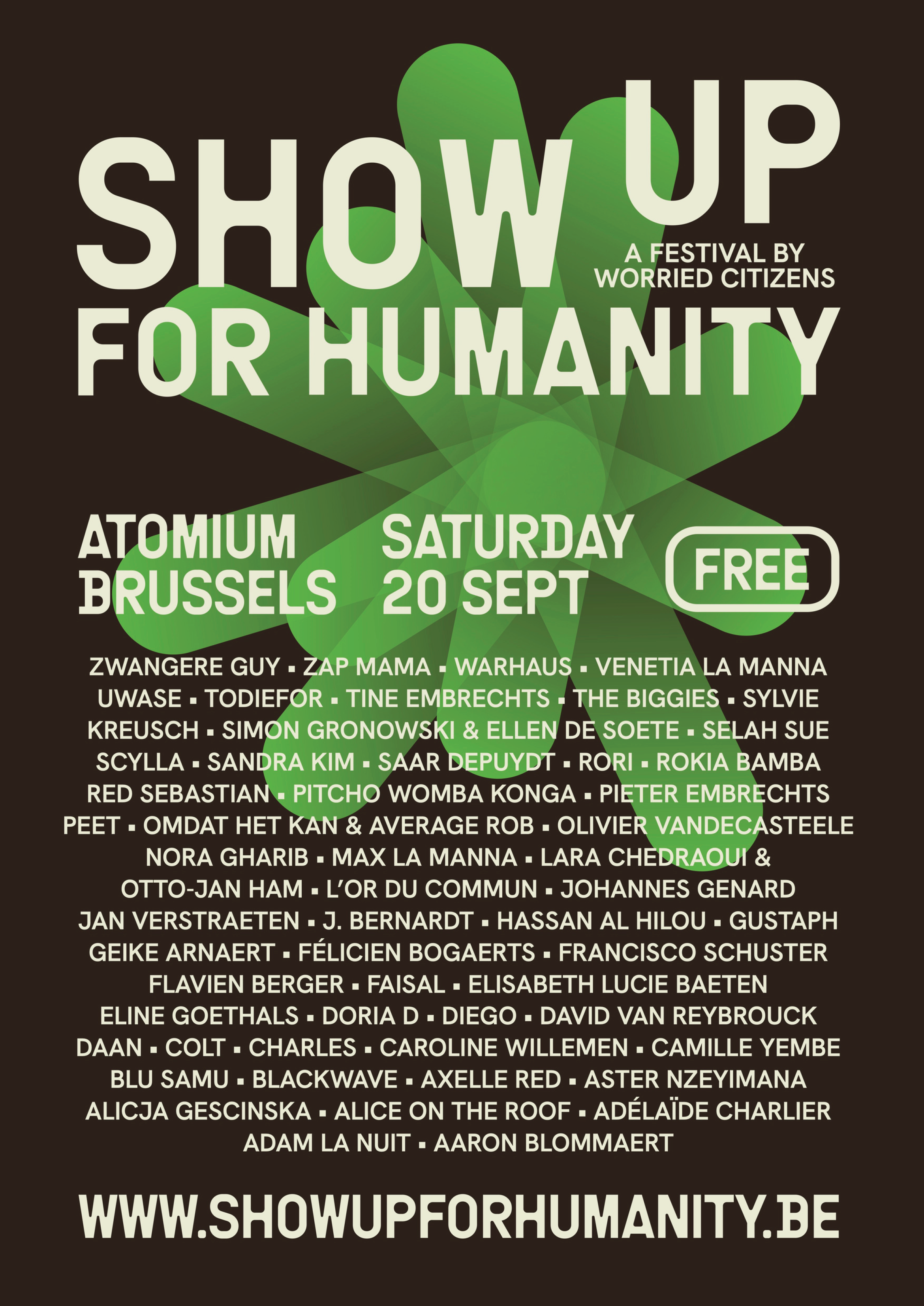 Line-up Show Up For Humanity 20 september 2025